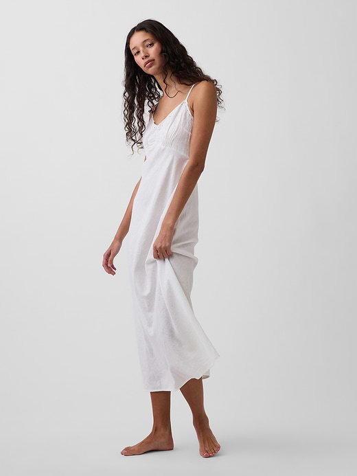 Gap Linen-Blend Embroidered Midi Dress — photo 5