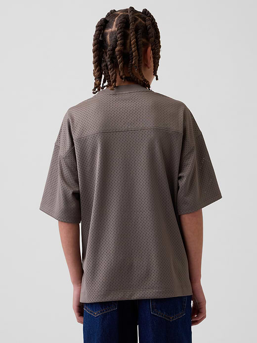 Gap Kids Mesh Oversized Graphic Jersey T-Shirt — photo 4