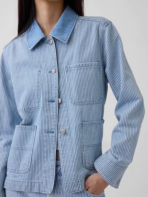 Gap Denim Stripe Chore Jacket — photo 5