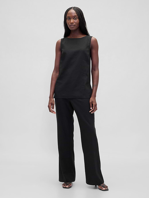 Gap Low Rise Linen-Blend Flare Pants — photo 1