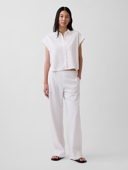 Gap Linen-Blend Oversized Shirt — photo 3