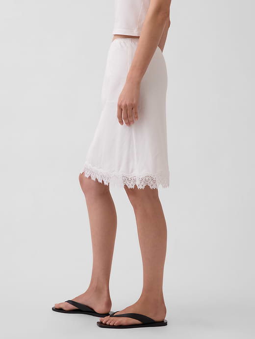 Gap Linen-Blend Lace-Trim Skirt — photo 4