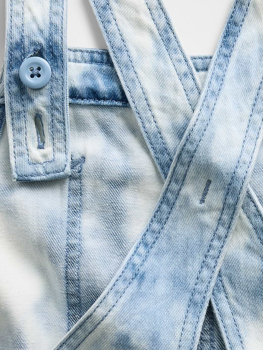 Gap Kids Tie-Dye Denim Relaxed Shortalls — photo 5