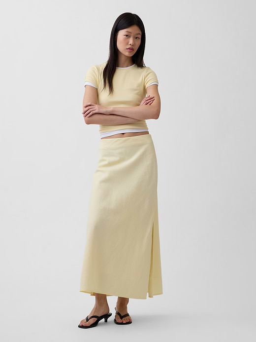 Gap Linen-Blend Maxi Slip Skirt — photo 1