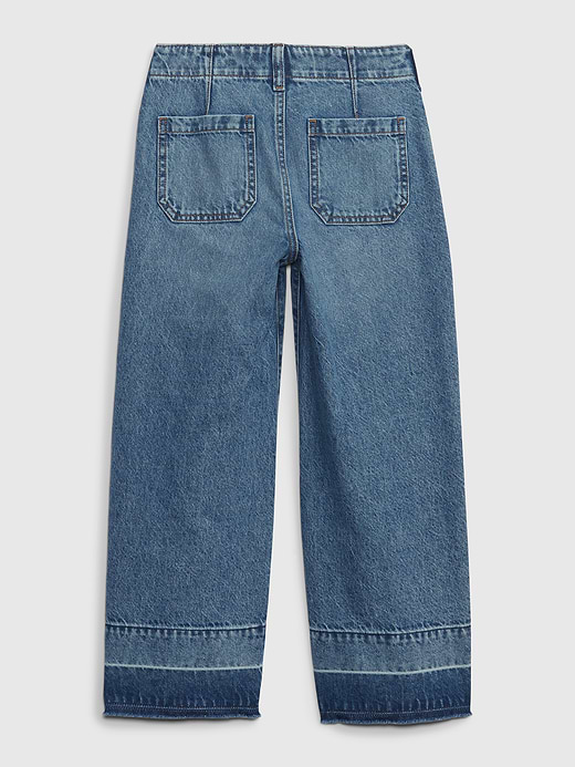 Gap Kids High Rise Stride Wide-Leg Ankle Jeans — photo 7