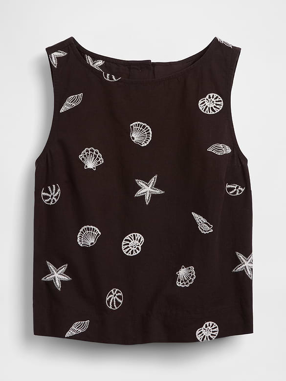 Gap Linen-Blend Crop Shell Tank Top — photo 6