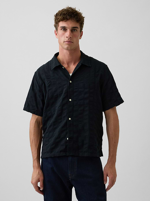 Gap Dobby Relaxed Straight-Hem Shirt — photo 1