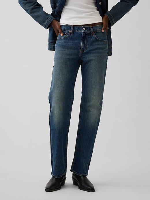 Gap Mid Rise Relaxed Straight Jeans — photo 3
