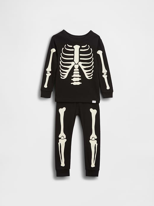 Gap Kids & Baby Organic Brushed Cotton Glow-In-The-Dark Skeleton PJ Set — photo 1