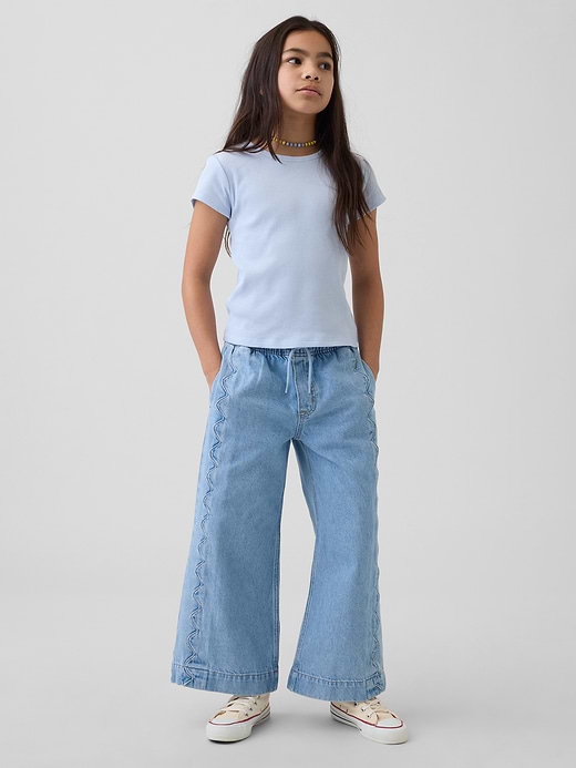 Gap Kids High Rise Stride Easy Wide-Leg Ankle Jeans — photo 1