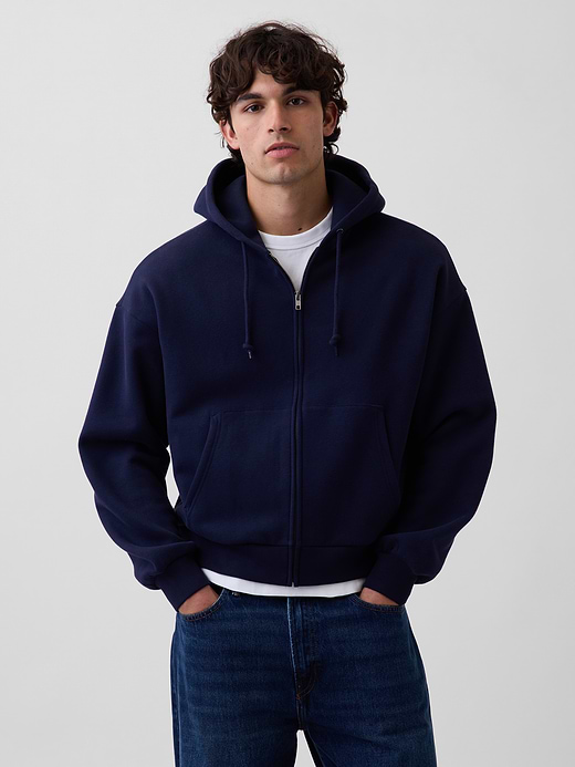 Gap VintageSoft Oversized Crop Zip Hoodie — photo 1