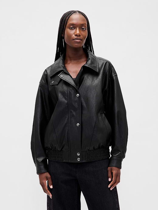 Gap Oversized Vegan Leather Jacket — photo 1