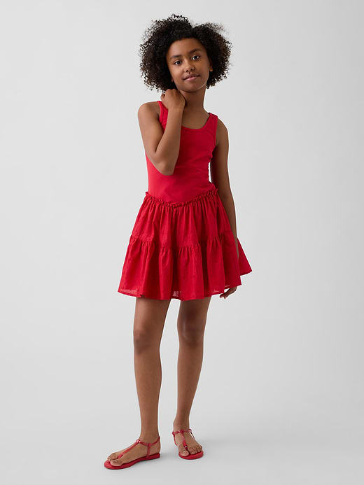 Gap Kids Mixed Media Tiered Tank Dress — photo 1