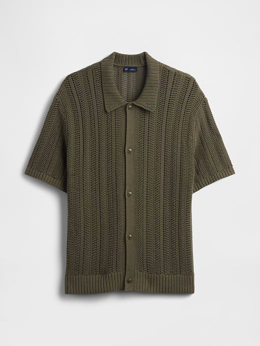 Gap Herringbone Crochet Sweater Shirt — photo 6