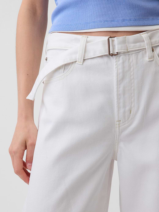 Gap High Rise UltraSoft Belted Horseshoe Jeans — photo 7