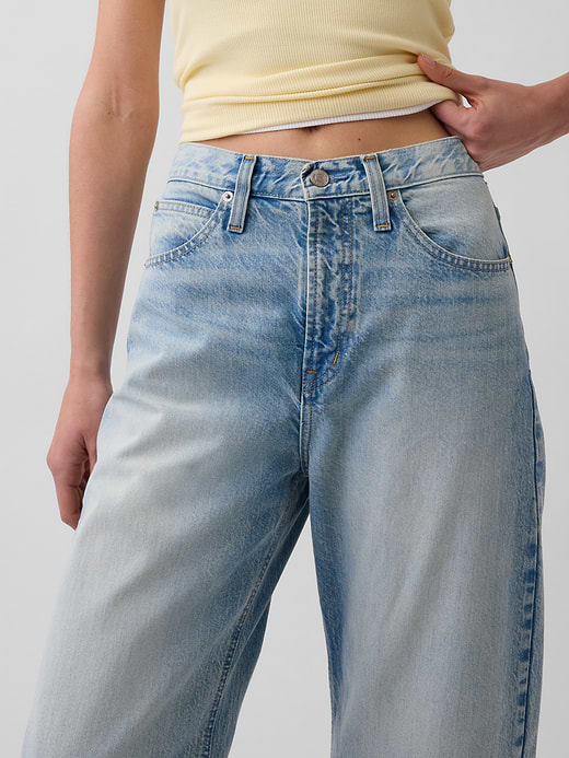 Gap High Rise Crop Barrel Jeans — photo 7