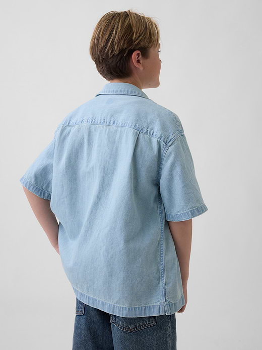 Gap Kids Denim Relaxed Shirt — photo 4