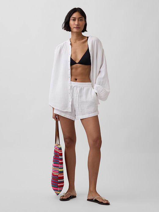 Gap 4" Mid Rise Cotton Gauze Easy Shorts — photo 7