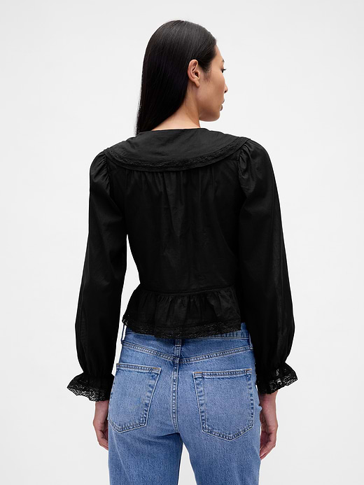Gap Collared V-Neck Peplum Top — photo 4