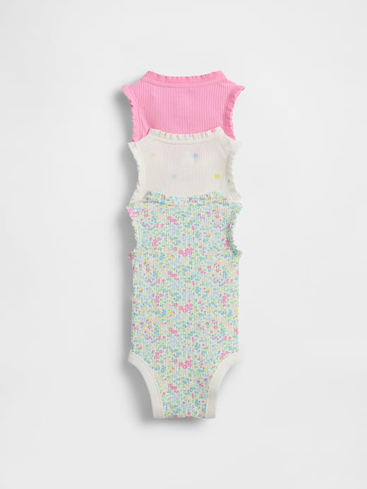 Gap Baby First Favorites TinyRib Ruffle Tank Bodysuit (3-Pack) — photo 3