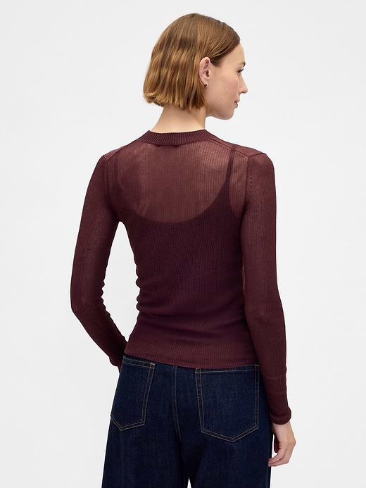 Gap High-Neck Sheer Sweater — photo 4