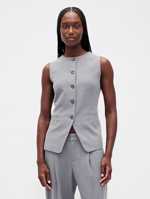Gap UltraSoft Denim Longline Vest — photo 1