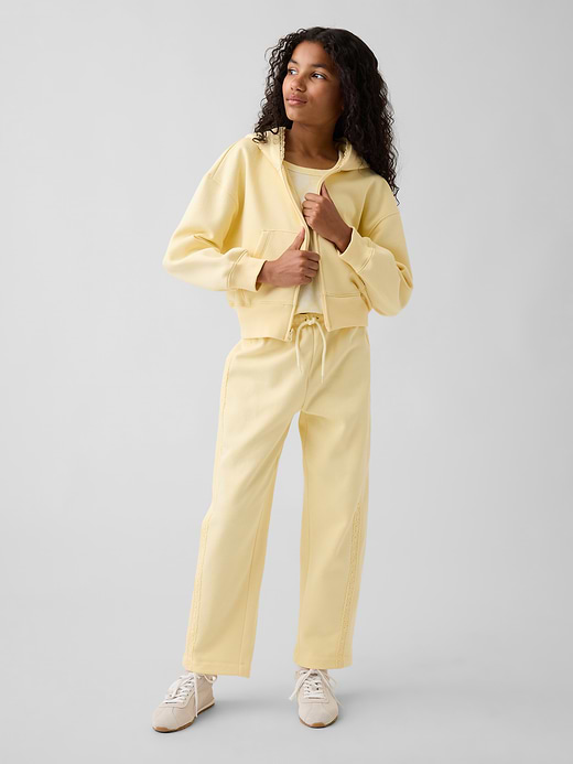 Gap Kids VintageSoft Relaxed Lace-Trim Barrel Joggers — photo 1