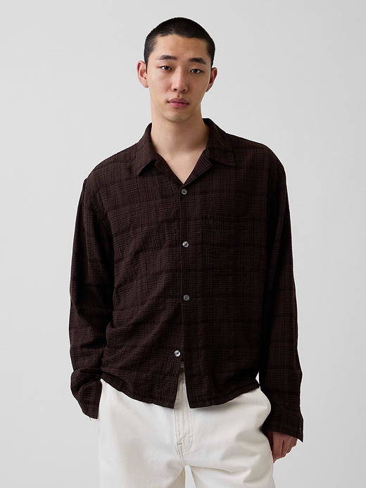Gap Relaxed Straight-Hem Seersucker Shirt — photo 1