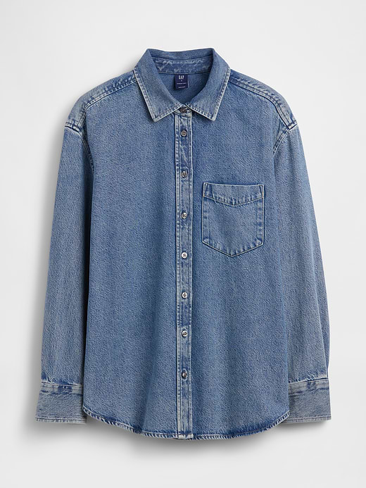 Gap UltraSoft Denim Oversized Shirt — photo 6