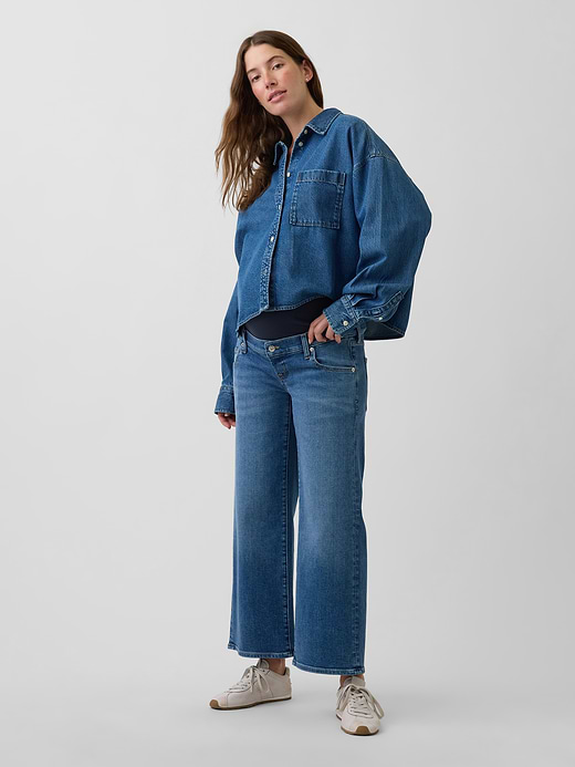 Gap Maternity Full-Panel Stride Wide-Leg Ankle Jeans — photo 4