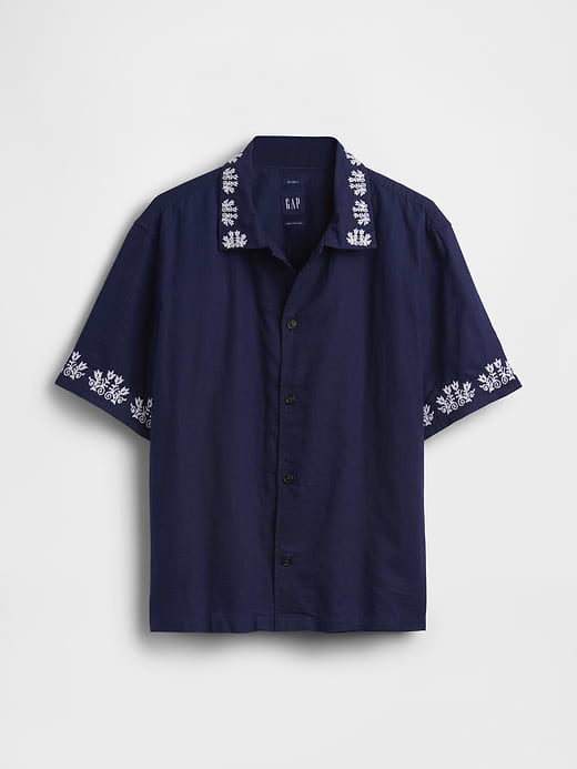 Gap Linen-Cotton Relaxed Straight-Hem Shirt — photo 6