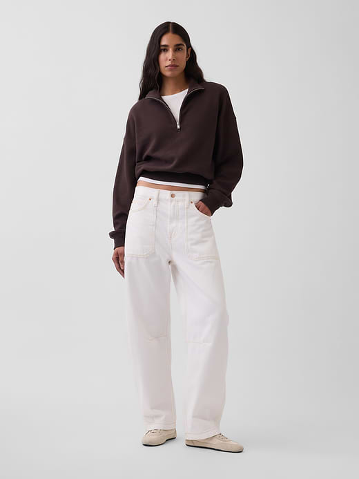 Gap Textured Cotton Oversized Half-Zip Pullover — photo 3
