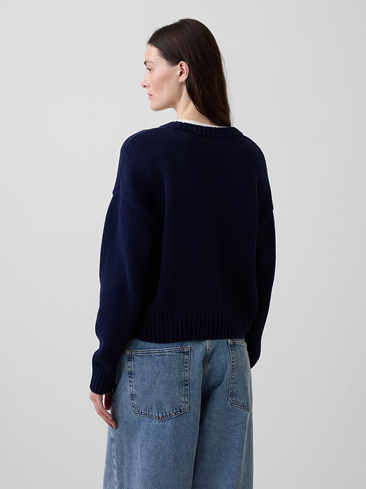 Gap 100% Cotton Oversized Crop Sweater — photo 4