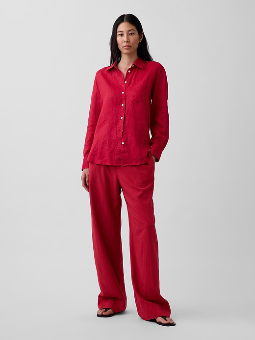 Gap Linen-Blend Easy Wide-Leg Pants — photo 1