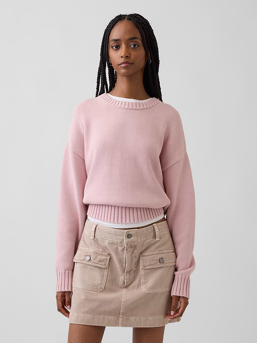 Gap 100% Cotton Oversized Crop Sweater — photo 1