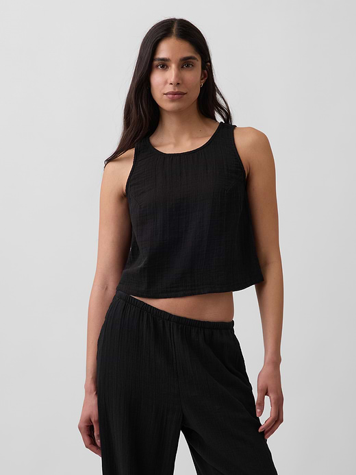 Gap Cotton Gauze Racer Shell Tank Top — photo 1