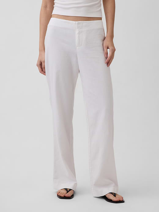 Gap Low Rise Linen-Blend Flare Pants — photo 3