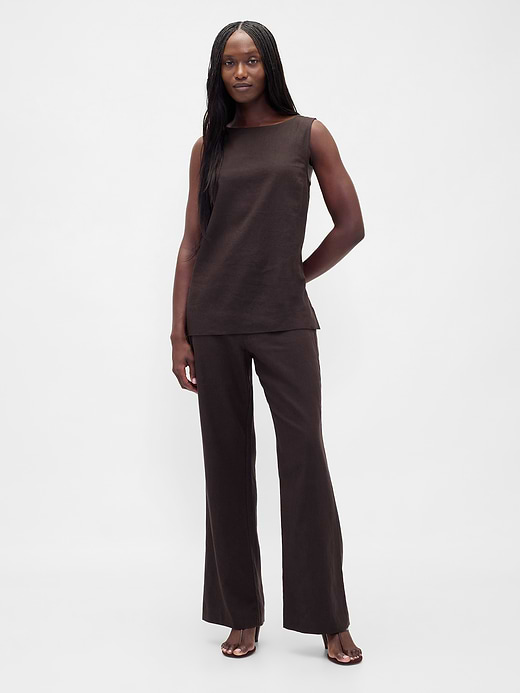 Gap Low Rise Linen-Blend Flare Pants — photo 1
