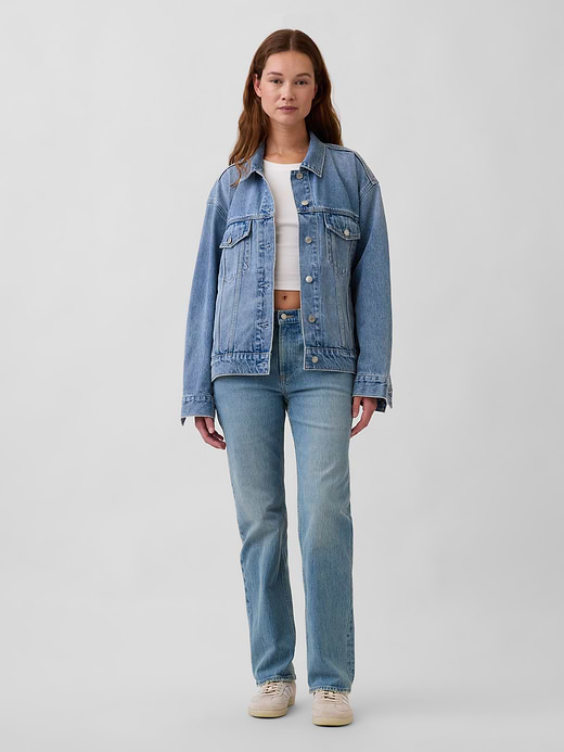 Gap Mid Rise Relaxed Straight Jeans — photo 1