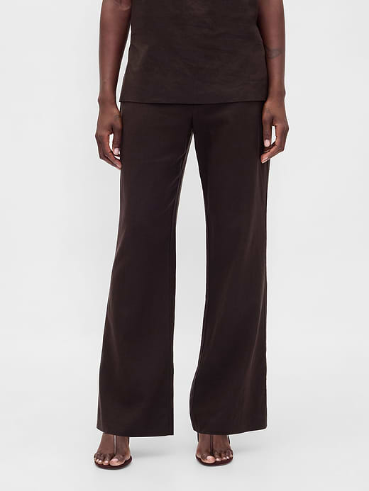 Gap Low Rise Linen-Blend Flare Pants — photo 3