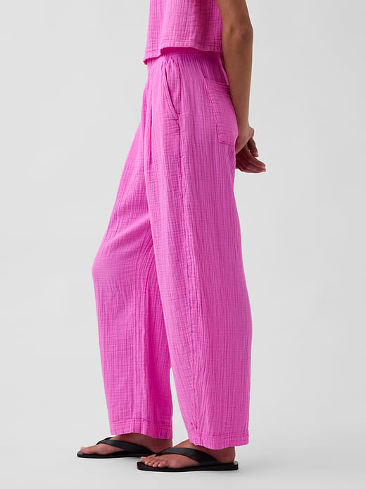 Gap Cotton Gauze Easy Barrel Pants — photo 4