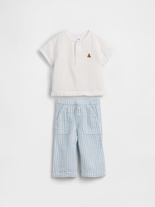 Gap Baby Cotton Gauze Henley Outfit Set — photo 1