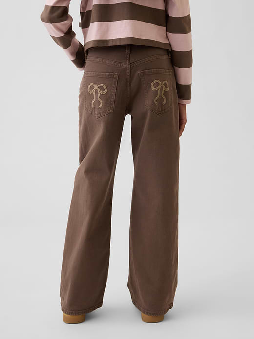 Gap Kids Low Rise Stride Wide-Leg Jeans — photo 5
