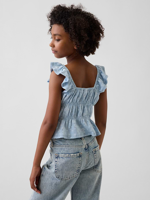 Gap Kids Flutter-Sleeve Smocked Peplum Top — photo 4