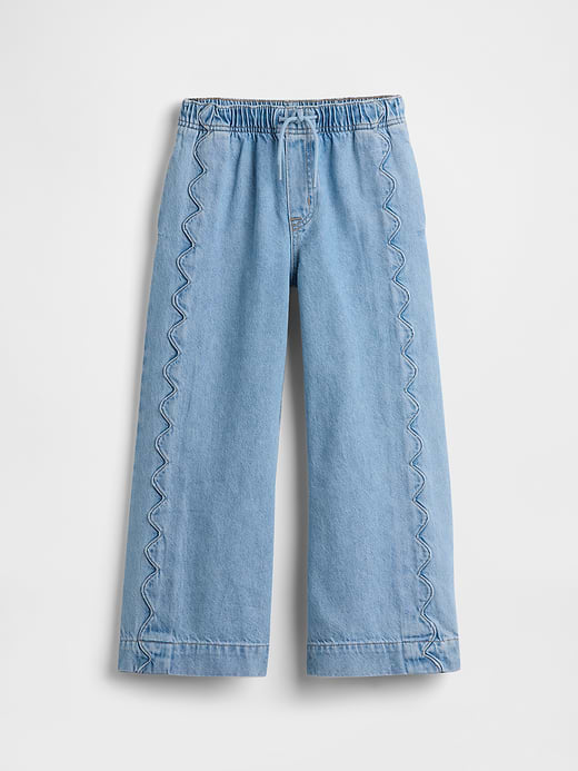 Gap Kids High Rise Stride Easy Wide-Leg Ankle Jeans — photo 3
