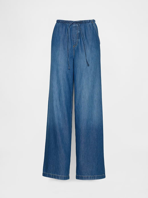 Gap Mid Rise UltraSoft Pleated Easy Baggy Jeans — photo 14