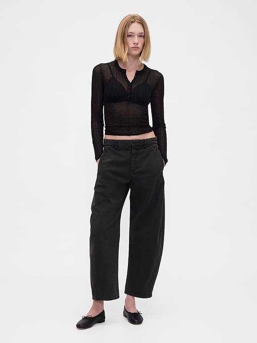 Gap Mid Rise Twill Barrel Pants — photo 1