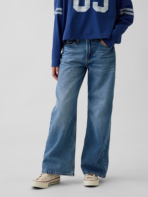 Gap Kids Low Rise Stride Wide-Leg Jeans — photo 4