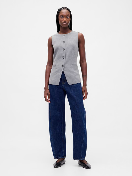 Gap UltraSoft Denim Longline Vest — photo 3
