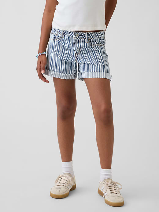 Gap Kids Denim Stripe Midi Shorts — photo 4